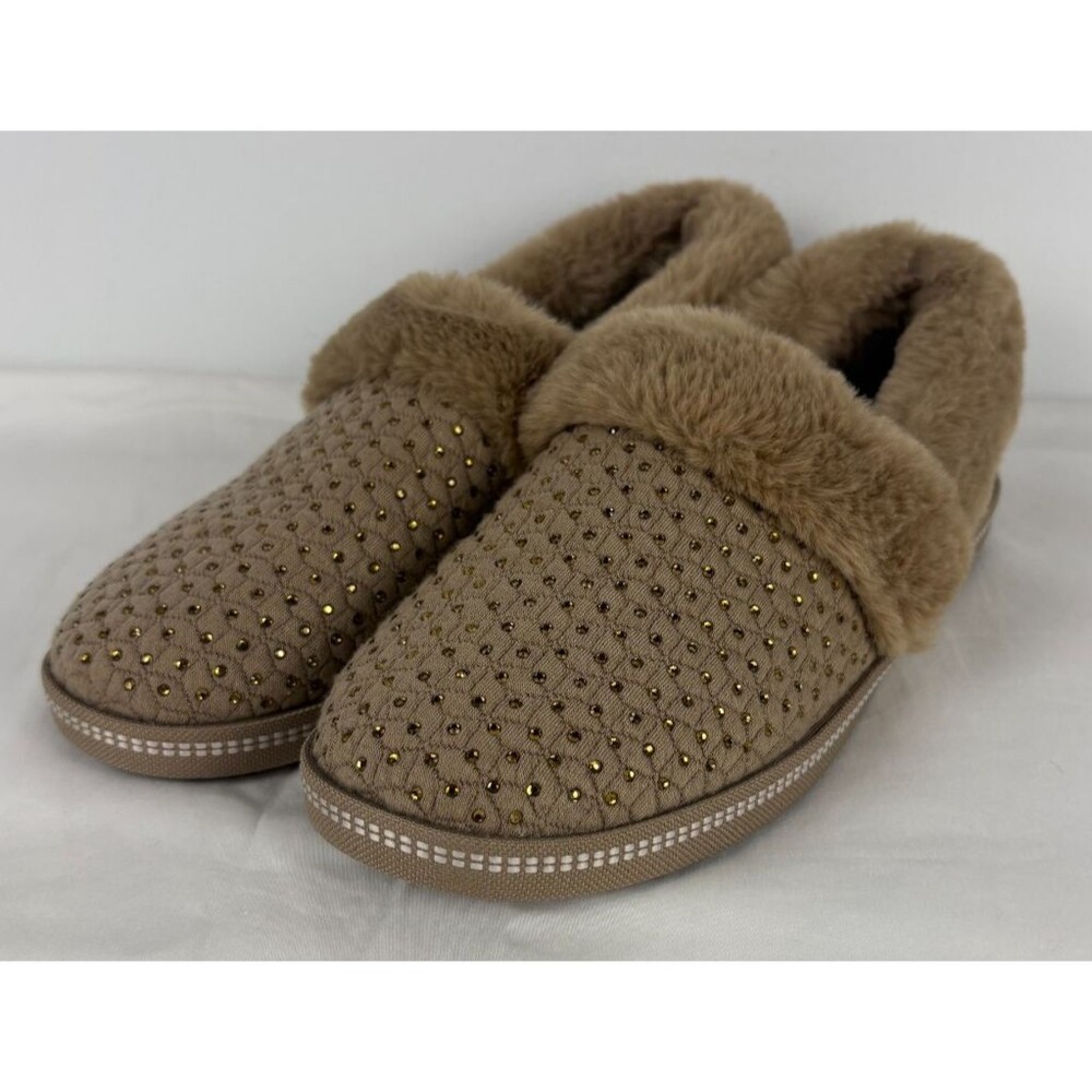 Skechers Cozy Campfire Toasty Twinklers Rhinestone Slippers Mocha Brown NWOT 8.5